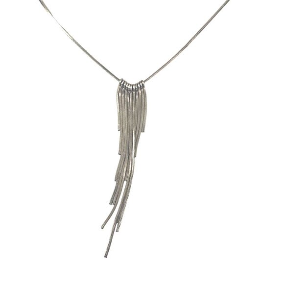 Italy Jewelry - Sterling Silver Italy Long Tassel Pendant Necklace With Adjustable Chain For Wom